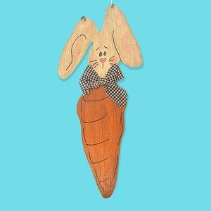 Hand Crafted Bunny Rabbit Hanging Wall Decor